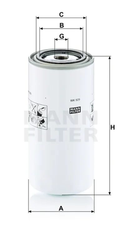 Mann-Filter - WK 929 x - Fuel filter