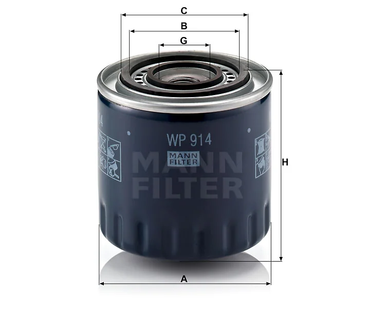 Mann-Filter - WP 914 - Oil filter