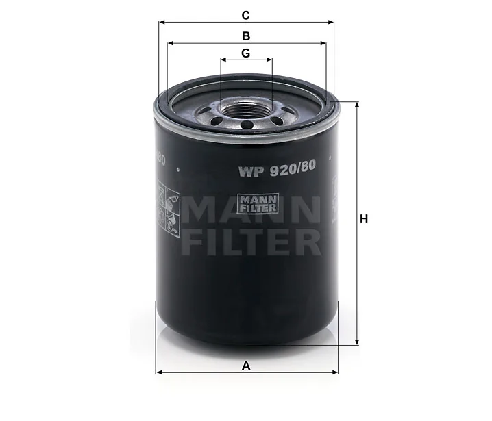 Mann-Filter - WP 920/80 - Oil filter