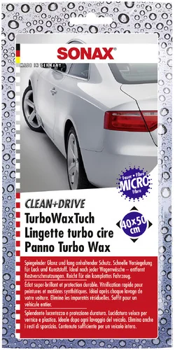 Sonax - SONAX Clean+Drive TurboWaxTuch - Sonax clean+drive turbo wax cloth 40x50 counter display