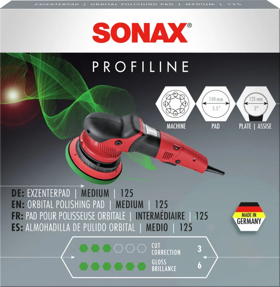 Sonax - SONAX ExzenterPad medium 125 - Sonax medium centrifugal pad 125