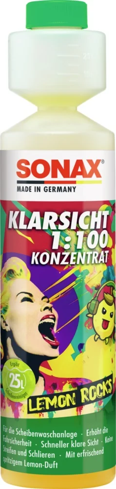 Sonax - SONAX KlarSicht 1:100 Konzentrat - Sonax clear view 1:100 concentrate lemon rocks - 250 ml