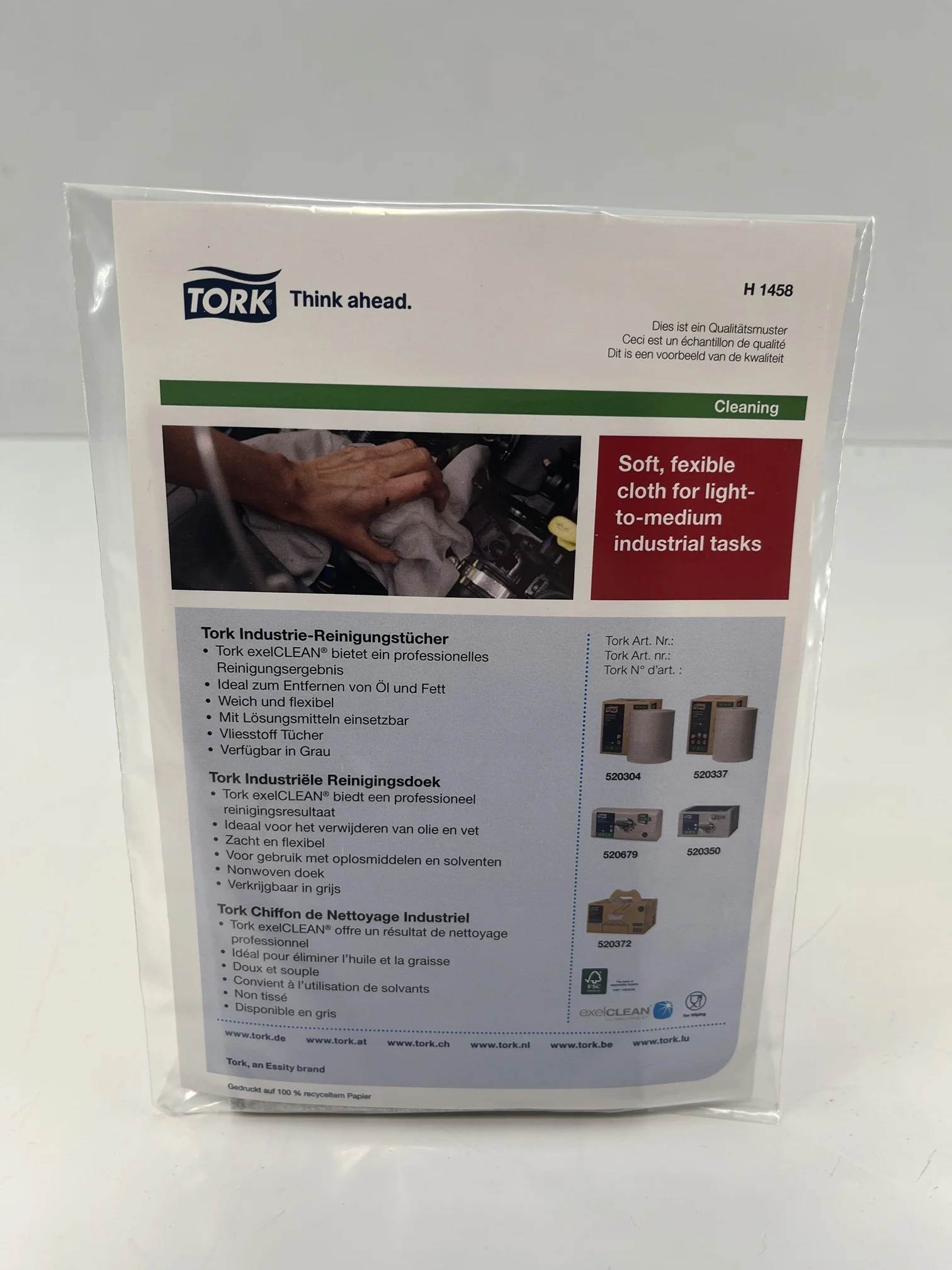 Tork - Muster Tork - Sample tork cleaning wipes, gray w7