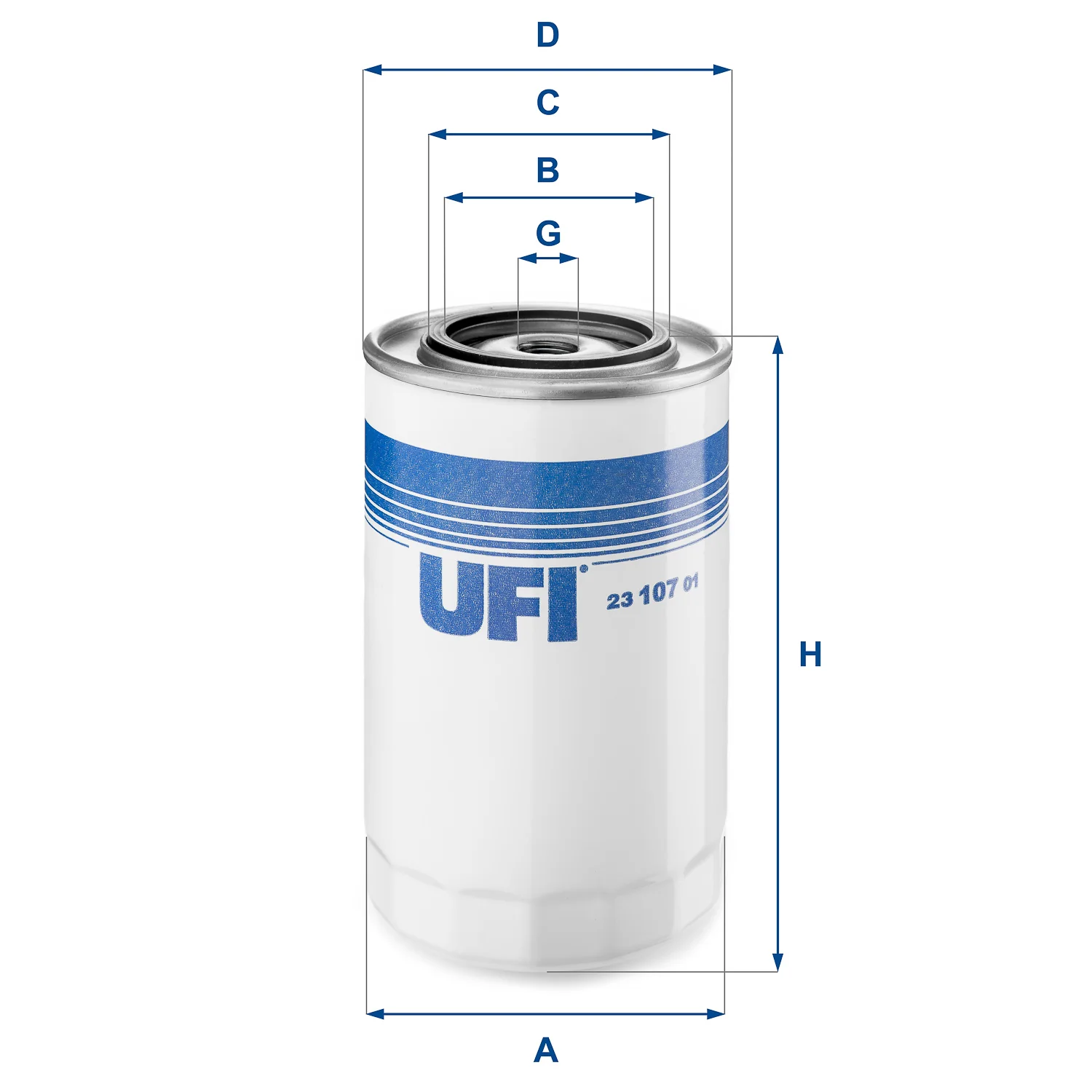 UFI Filters - 23.107.01 - Oil filter spin-on