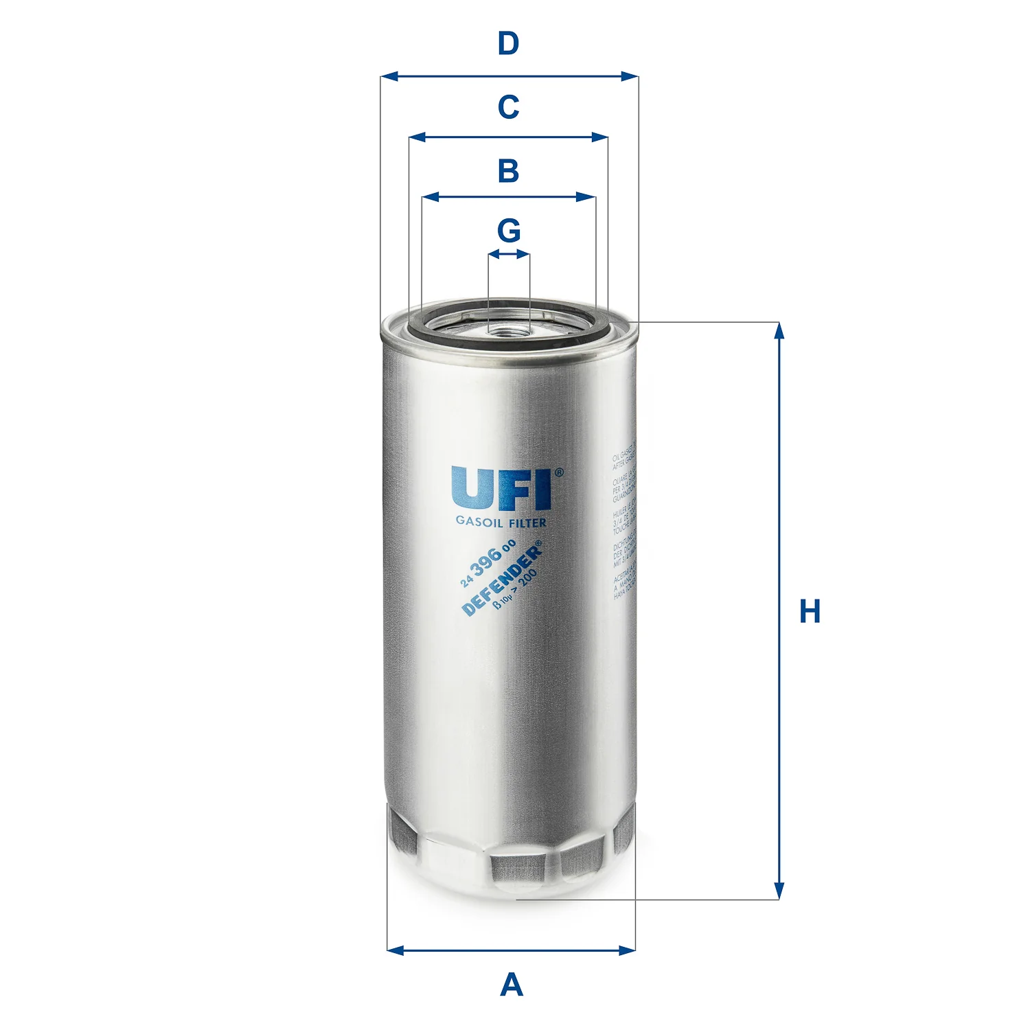 UFI Filters - 24.396.00 - Fuel filter spin-on