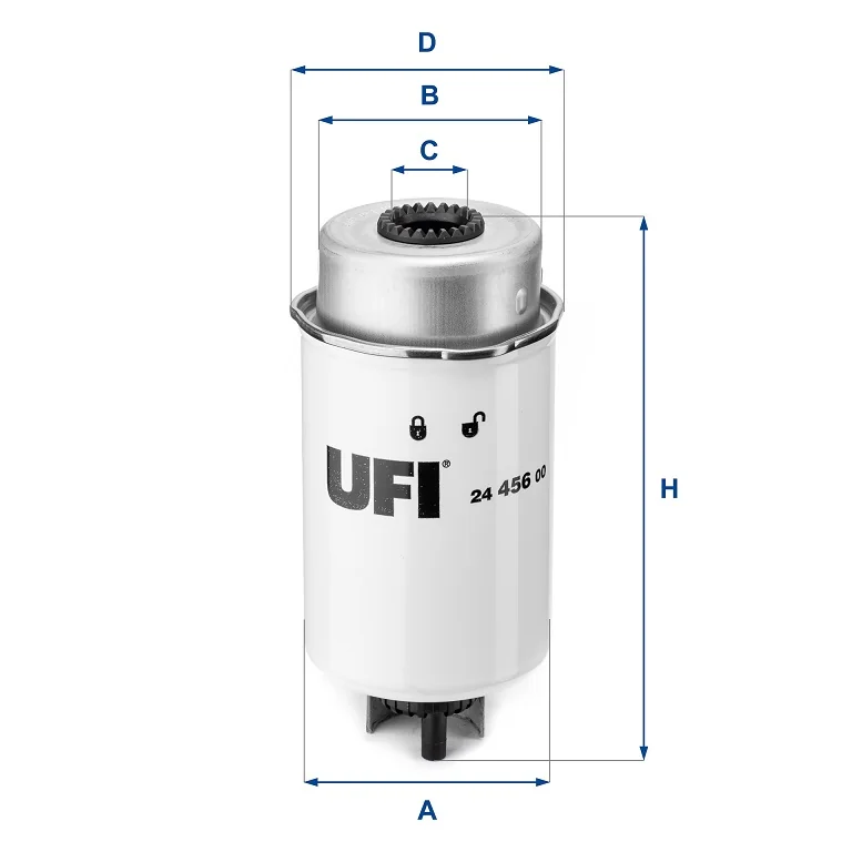 UFI Filters - 24.456.00 - Fuel filter spin-on