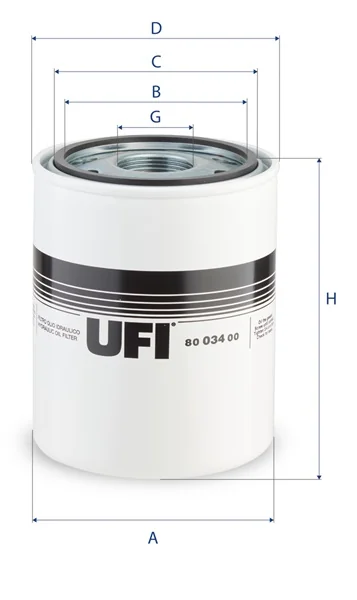 UFI Filters - 80.034.00 - Oil filter spin-on