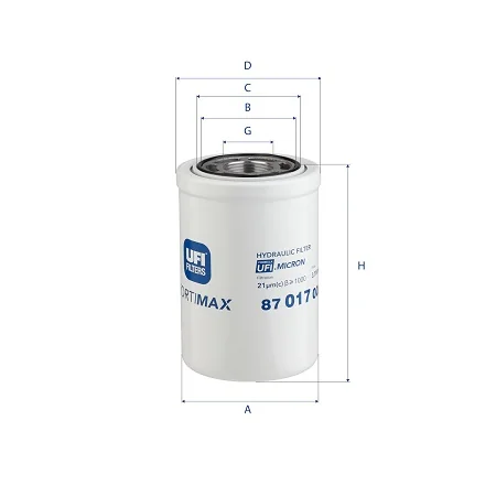 UFI Filters - 87.017.00 - Hydraulic filter spin-on