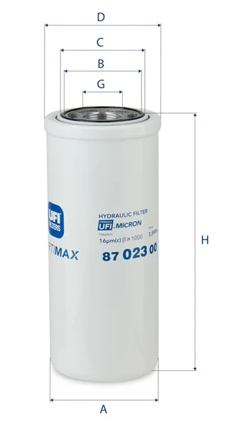 UFI Filters - 87.023.00 - Hydraulic filter spin-on