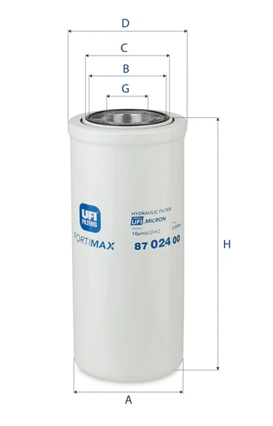 UFI Filters - 87.024.00 - Hydraulic filter spin-on