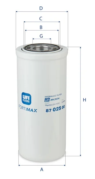 UFI Filters - 87.025.00 - Hydraulic filter spin-on