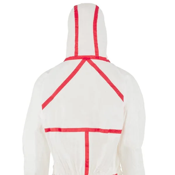 3M - 4565M - Disposable Coverall, M, Size 36-38, White/Red, 3M