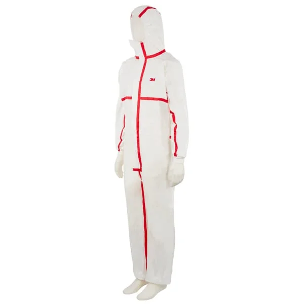 3M - 4565XXL - Disposable Coverall, 2XL, Size 42-44, White/Red, 3M