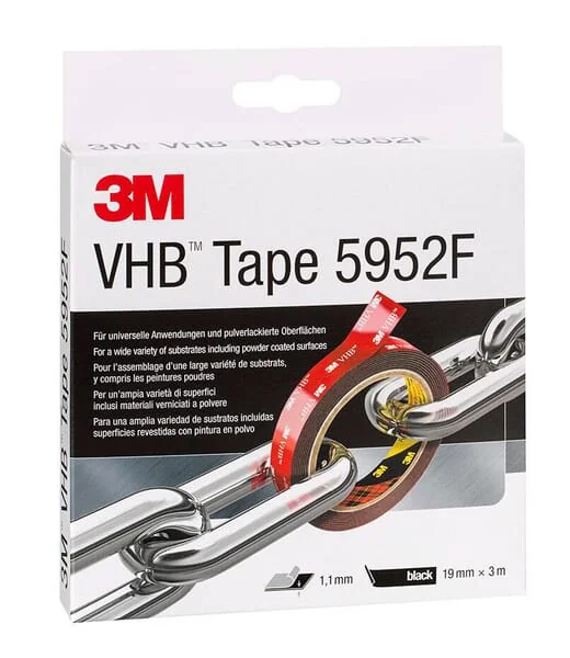 3M - 7100211813 - Tape, VHB™ 5952 F, Black, 3mx19mm, 3M