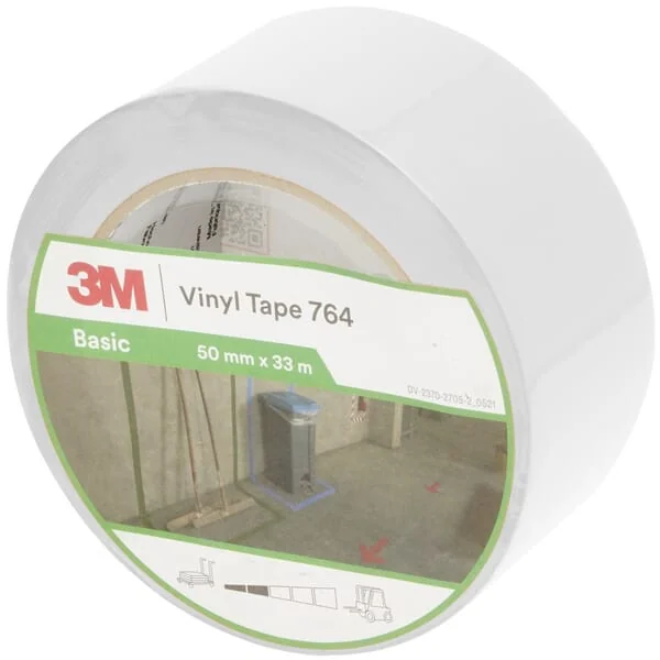 3M - 7100260286 - Vinyl Tape 764, White, 50mm x 33m