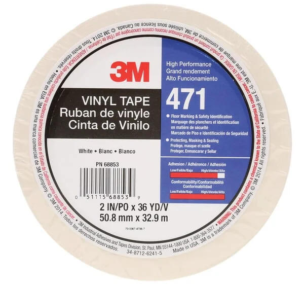 3M - 7100260598 - Vinyl Tape 471, White, 50mm x 33m