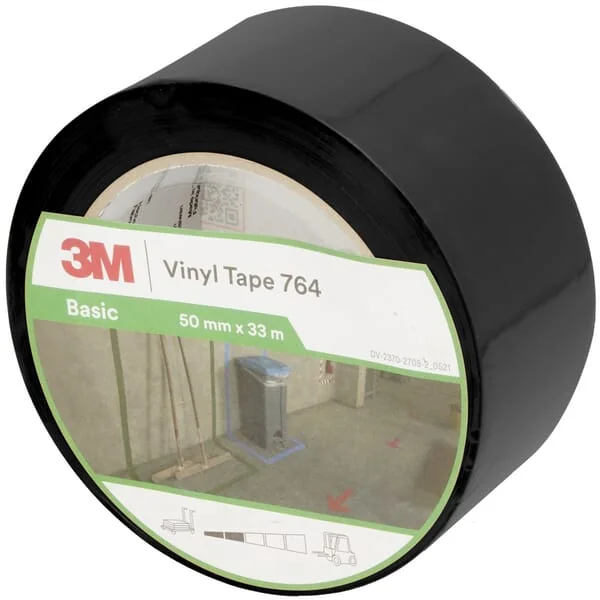 3M - 7100260600 - Vinyl Tape 764, Black, 50mm x 33m