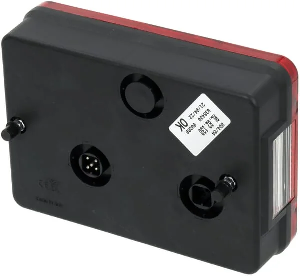 Ajba - LA82130 - Rear Light RH Rectangular, Red/Amber, Bolted, 188x51x135mm, 5-Pin/4-Pin, Ajba