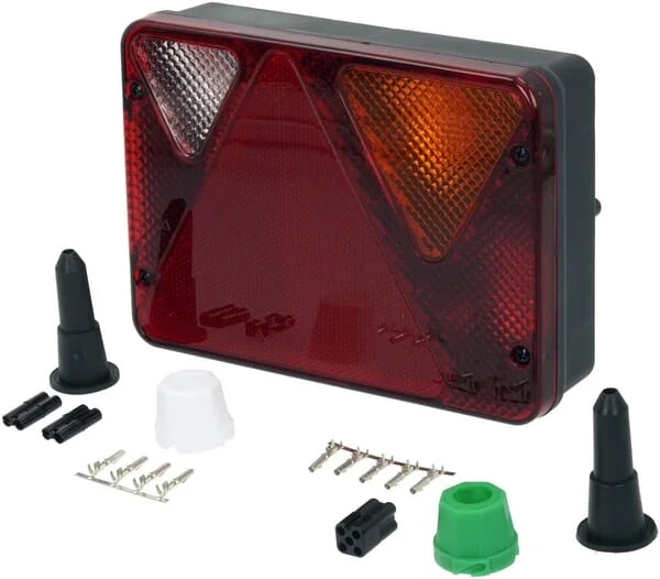 Ajba - LA82130 - Rear Light RH Rectangular, Red/Amber, Bolted, 188x51x135mm, 5-Pin/4-Pin, Ajba
