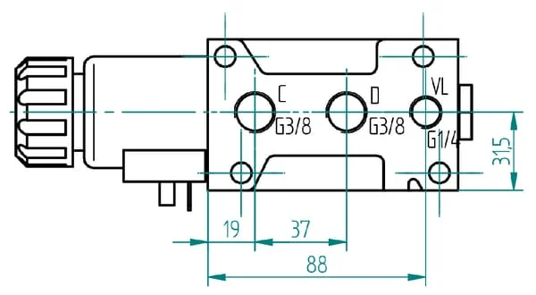 AK Regeltechnik - 6212AK10140FL - Control Valve 6/2 12V FLNG Screw