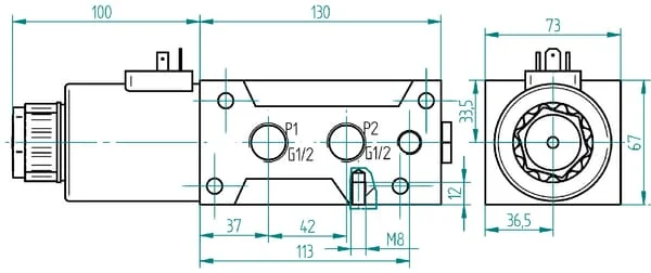 AK Regeltechnik - 6224AK10114 - Shuttle Valve 6/2-1/2 24 VDC