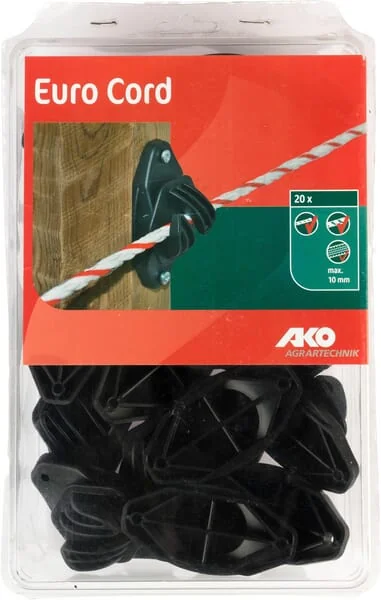 AKO - 441396201 - Insulator For Rope Black, 20 Pieces, AKO