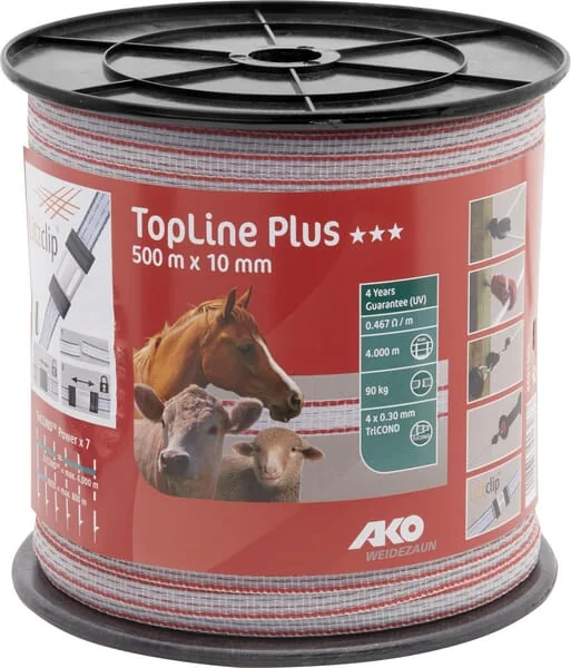 AKO - 4491505 - Fence Tape 10 mm 500 M White-Red