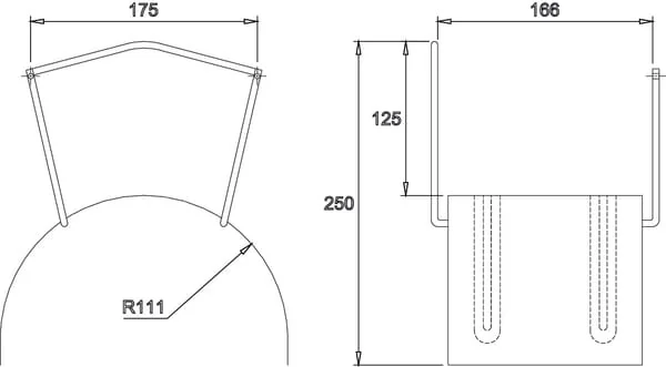 Alba Krapf - AKS13077 - Wall Hose Holder MIDI Stainless Steel