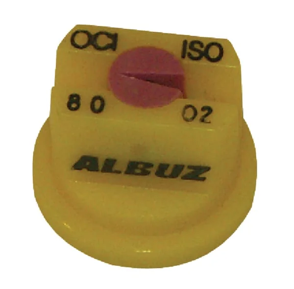 Albuz - OCI8002 - Flat Fan Off-Centre Nozzle OC 80° 02 Yellow Plastic Albuz