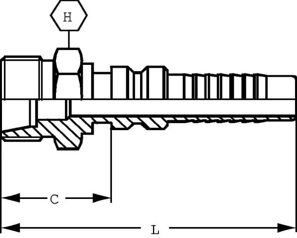 Alfagomma - CESH1630G2 - Hydraulic Coupling 4SH-DN16-20S-M30x2.0
