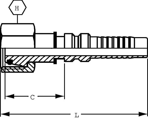 Alfagomma - DKOSH2536G2 - Hydraulic Coupling 4SH-DN25-25S-M36x2.0