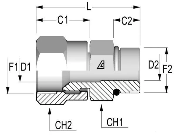 Alfagomma - FMUB0906 - Swivel 9/16 JIC X 3/8 BSP