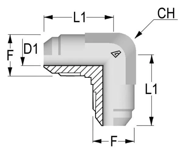 Alfagomma - K12 - Elbow Coupling Male 3/4 JIC 90°