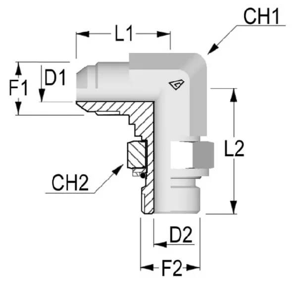 Alfagomma - KIB0806 - Elbow Coupling 1/2 JIC x 3/8 BSP
