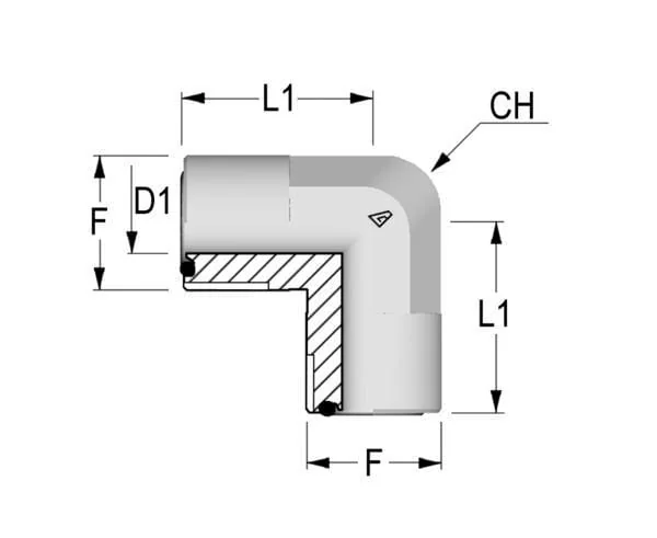 Alfagomma - KO19 - Elbow 1-3/16 ORFS M/M