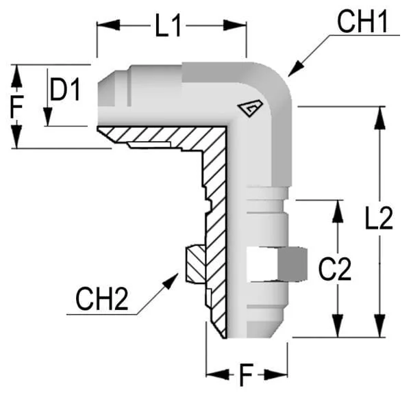 Alfagomma - KS07 - Bulkhead Elbow 7/16 JIC