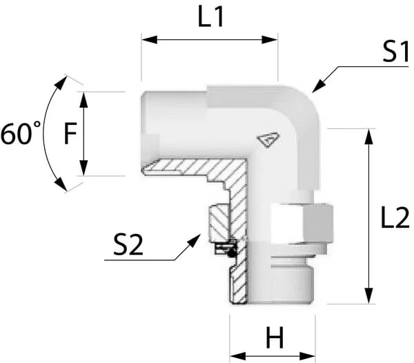 Alfagomma - MMI901216K - Adapter 90 3/4 x 1 BSP