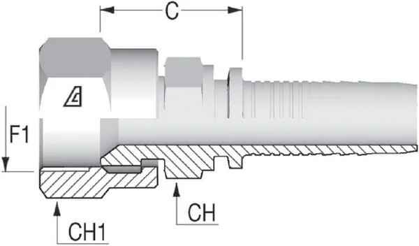 Alfagomma - PA108 - Insert DN10 F 1/2" JIC