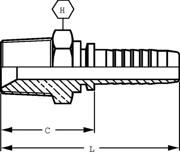 Alfagomma - PE68 - Insert DN06-1/2 NPT