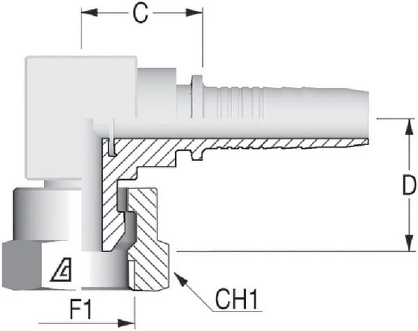 Alfagomma - PF13890S - Insert DN13-1/2 BSP-90°