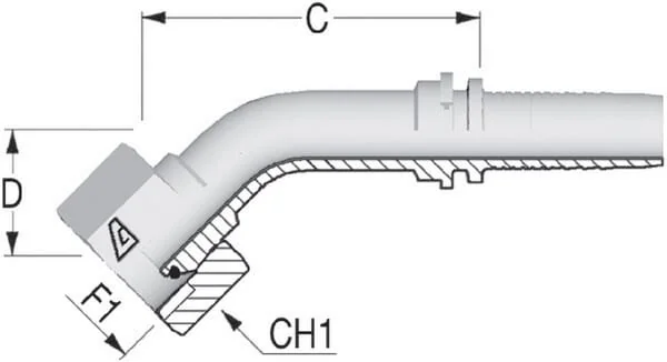 Alfagomma - PF201245 - Insert DN20-3/4 BSP-45°