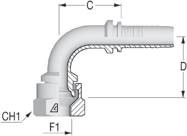 Alfagomma - PFK13890 - Alfagomma Pillar DN13-1/2 BSP-90°