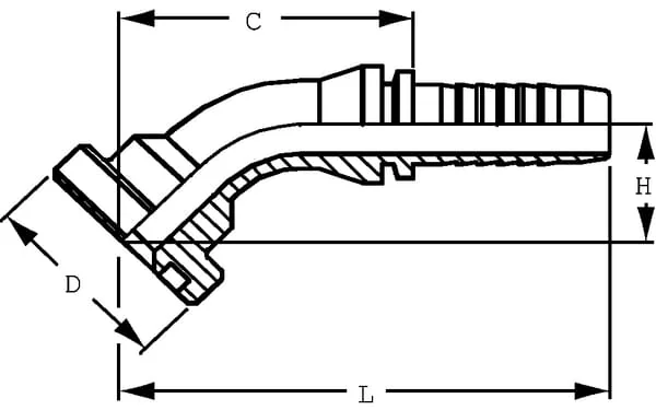 Alfagomma - PFL201260 - Alfagomma Pillar + Flange DN20-Diameter 38.1 mm-60°