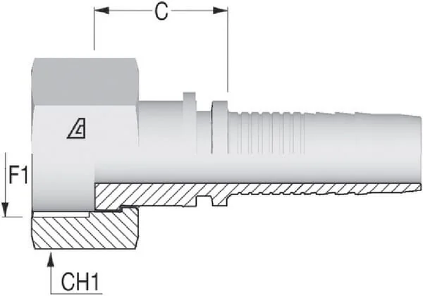 Alfagomma - PFV106 - Insert Dn10-3/8 Bsp Face Seal