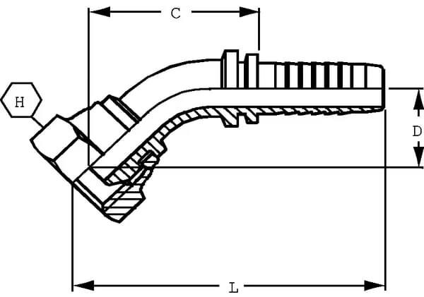 Alfagomma - PGF132445 - Insert DN13-M24x1.5-GAZ-45°