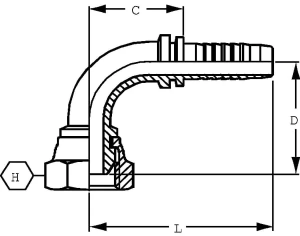 Alfagomma - PGL132290 - Insert DN13-M22x1.5-15L-90°
