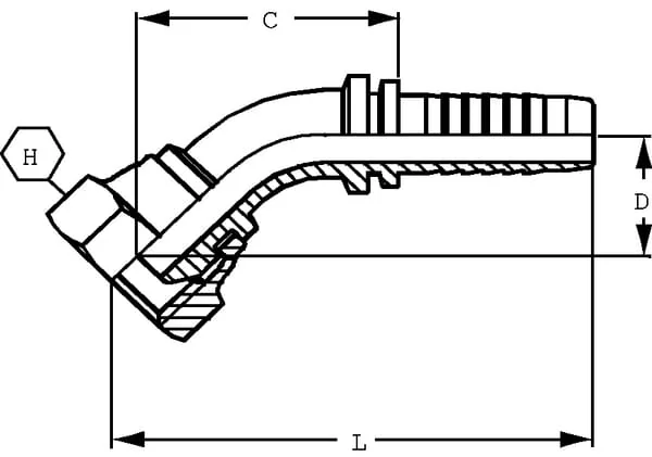 Alfagomma - PGL81445 - Insert DN08-M14x1.5-8L-45°
