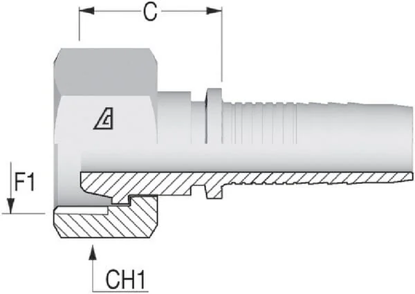 Alfagomma - PGM2538 - Insert Dn25-M38x1.5 60°