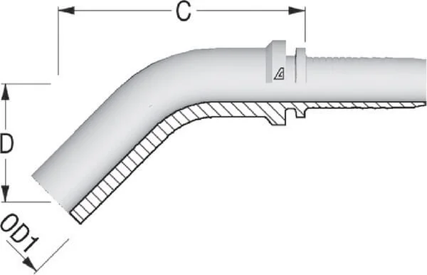 Alfagomma - PU131645 - Insert DN13-Diameter 16mm-45°