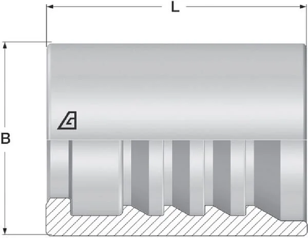 Alfagomma - SFASK125 - Ferrule Diameter 41x46.5mm DN25 Steel / Zinc-Plated Alfagomma